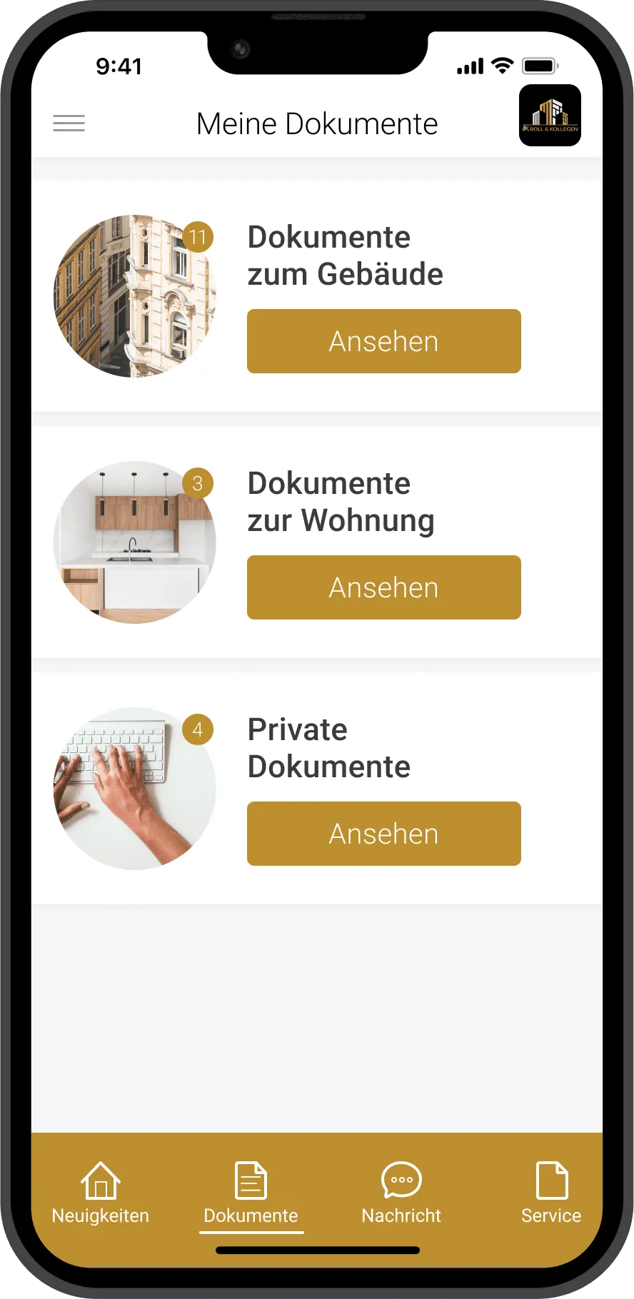Kroll-APP: digitale Dokumentenmappe