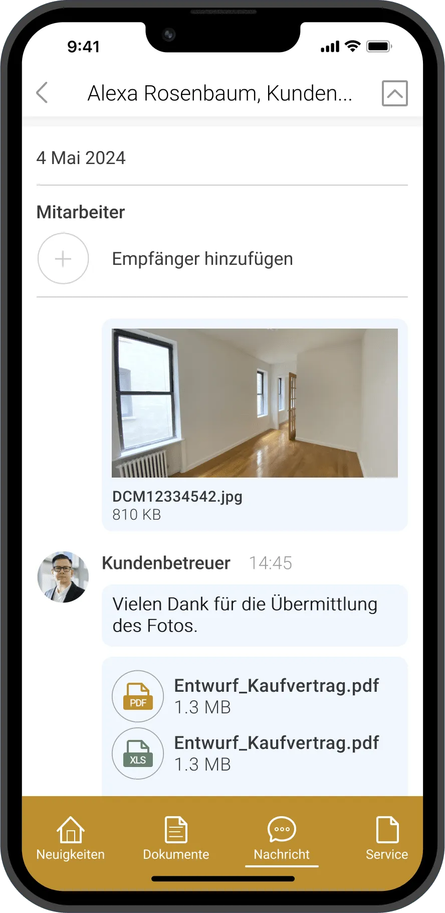Kroll-APP: Nachrichten an die Hausverwaltung