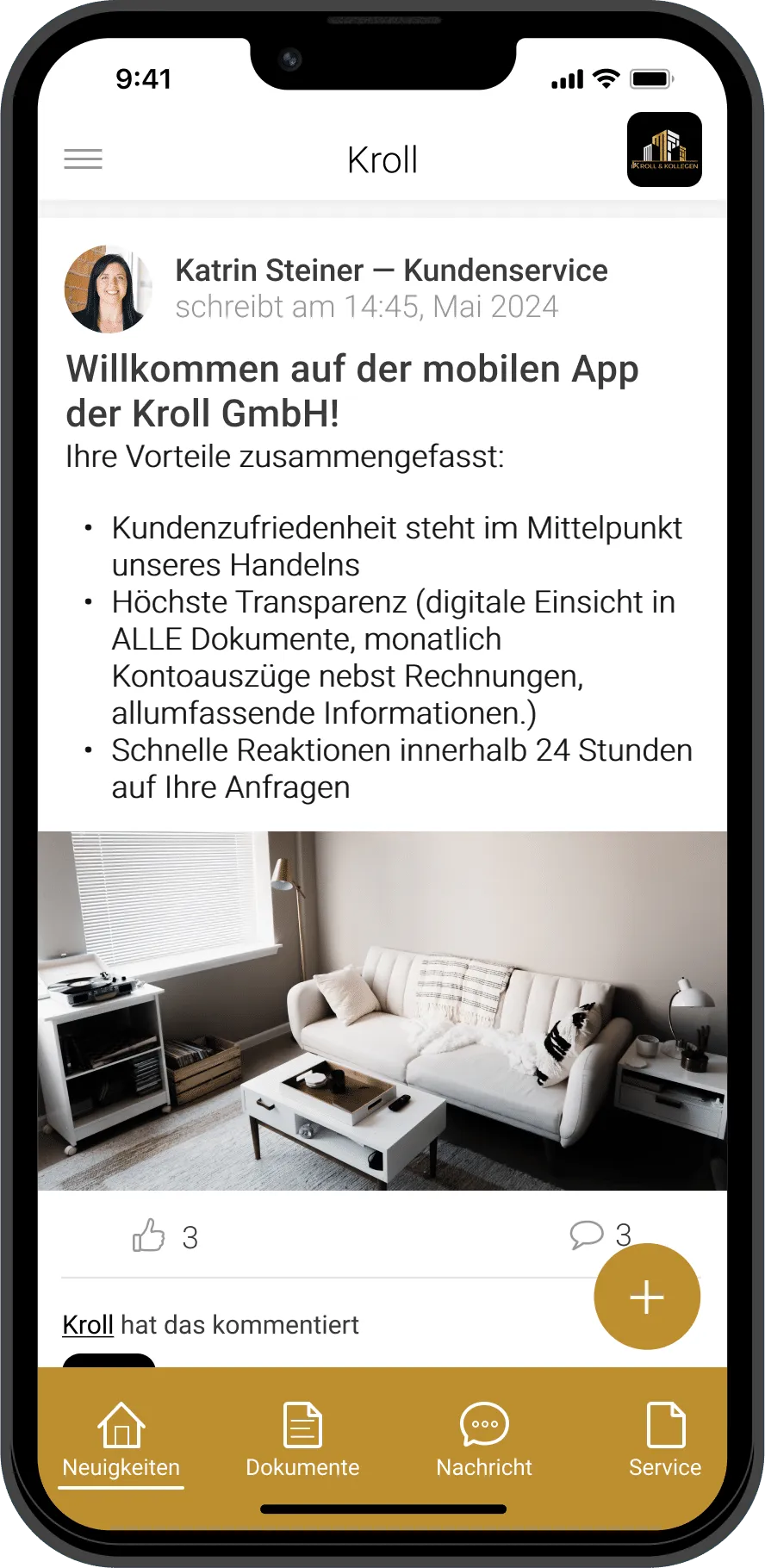 Kroll-APP: digitales Schwarzes Brett
