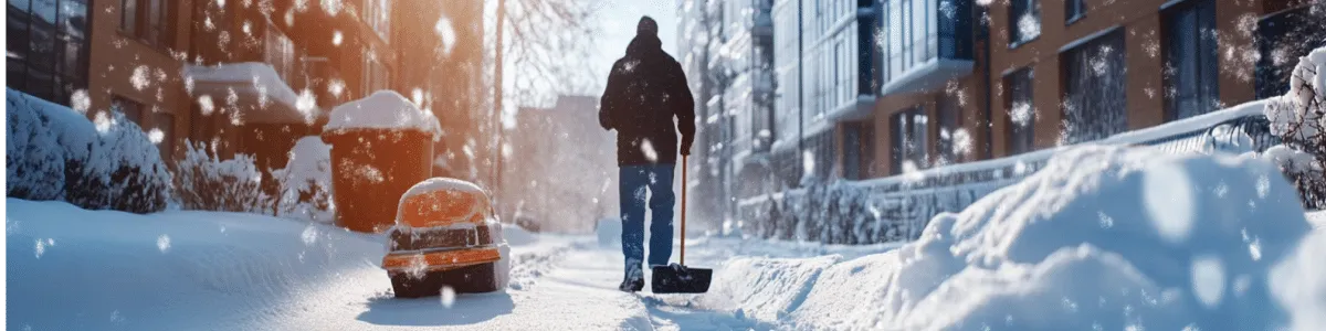 Winterdienst beim Schneeräumen